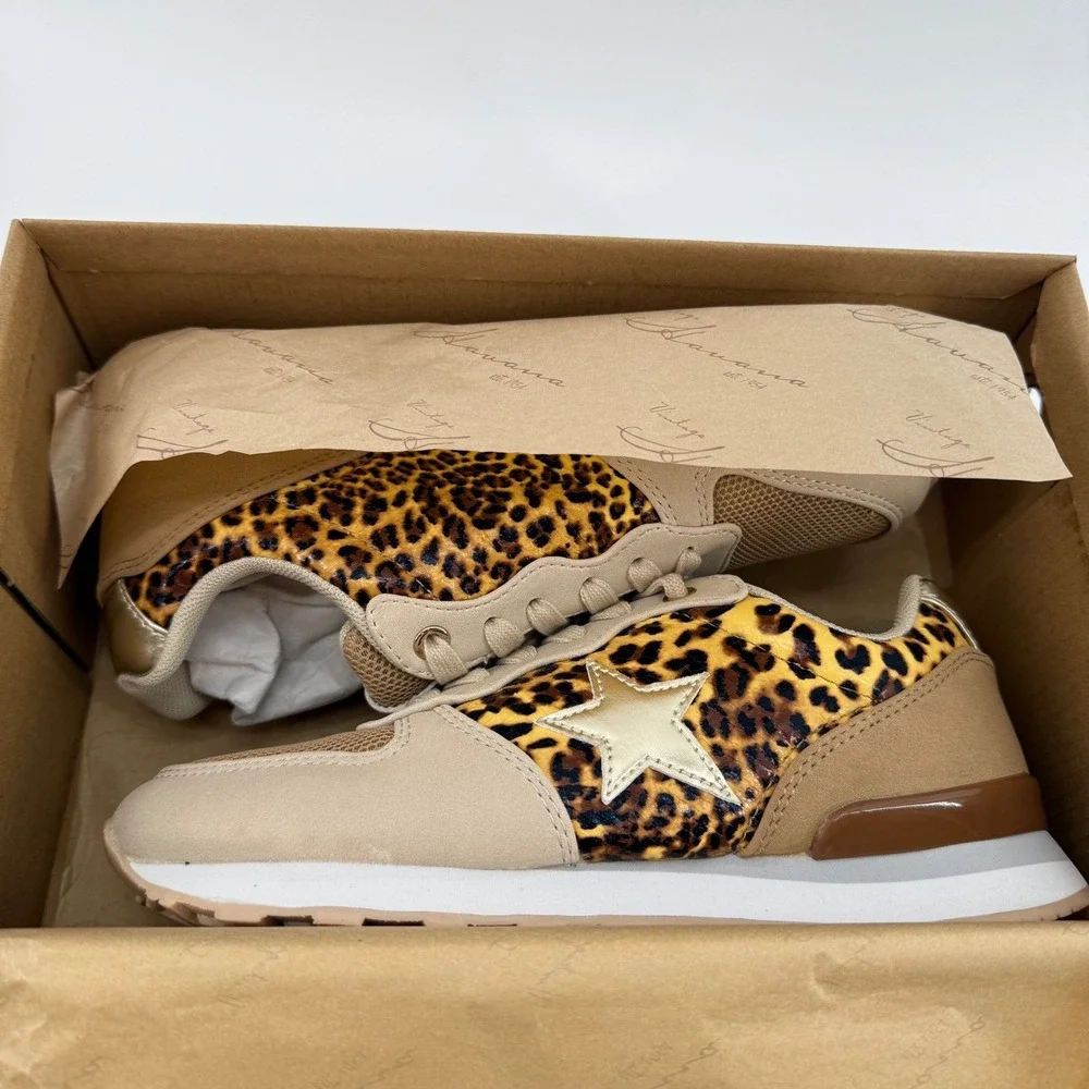 Vintage Havana Sneakers‎ Womens Size 6 Renee Wild Cheetah Star Leopard Print NEW - Picture 5 of 15